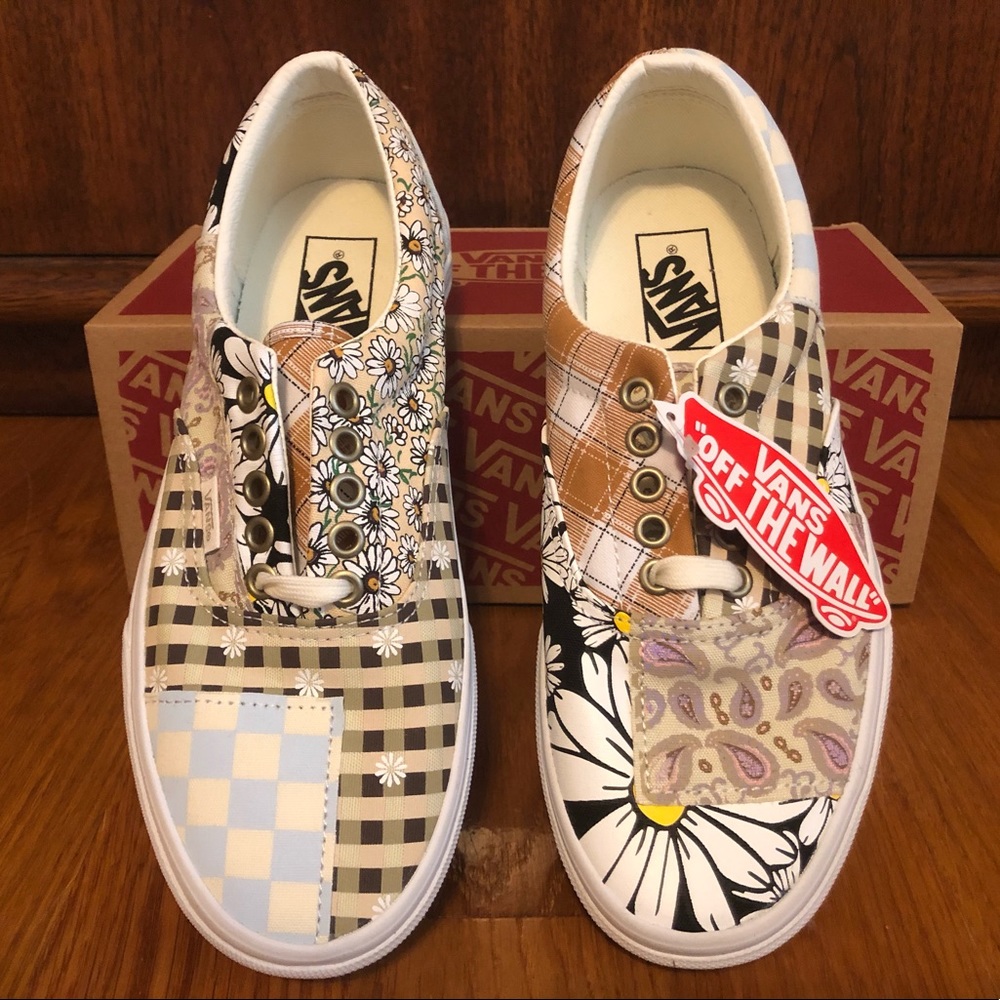 Vans Off The Wall Tennis Shoes Women 8.5 Mens Size 7 Meadow Patchwork